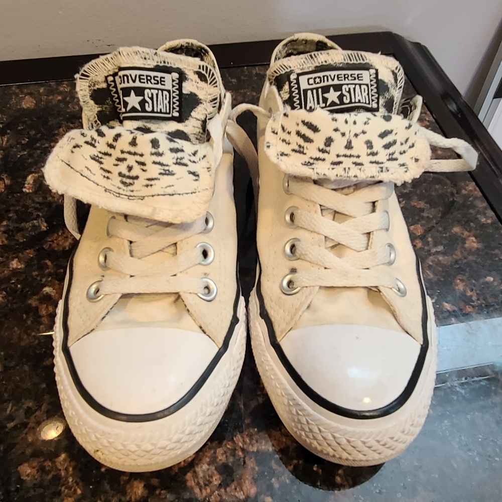 Converse allstars double tounge cream animal print